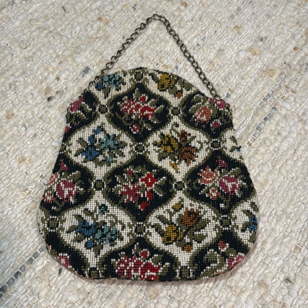 Vintage Tapestry Bag with Chain Strap